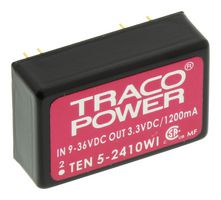 TRACO POWER TEN 5-2410WI Isolated Through Hole DC/DC Converter, ITE, DIP, 4:1, 5 W, 1 Output, 3.3 V