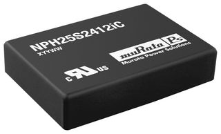 MURATA POWER SOLUTIONS NPH25S2412IC Isolated Through Hole DC/DC Converter, ITE, DIP, 2:1, 25 W, 1 Output, 12.1 V