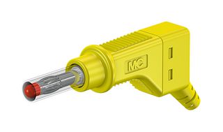 STAUBLI 66.9328-24 Banana Test Connector, 4mm, Plug, Cable Mount, 32 A, 600 V, Nickel Plated Contacts, Yellow