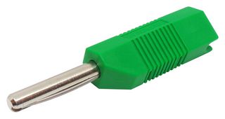 DELTRON COMPONENTS 553-0400-01 Banana Test Connector, 4mm, Stackable, Plug, Cable Mount, 16 A, 50 V, Nickel Plated Contacts, Green