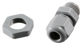 JACOB 50.007 PA-F Cable Gland, IP68 5 Bar, PG7, 3 mm, 6.5 mm, Nylon 6 (Polyamide 6), Grey, IP68