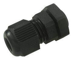 JACOB 50007M12PASW-F Cable Gland, IP68 5 Bar, M12 x 1.5, 3 mm, 6.5 mm, Nylon 6 (Polyamide 6), Black, IP68