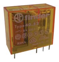 FINDER 40.52.8.110.0000 General Purpose Relay, 40 Series, Power, DPDT, 110 VAC, 8 A