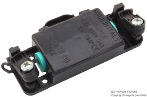 HYLEC THB110C6B-F Panel Mount Barrier Terminal Block, Black, With Double Cable Clamp, 1 Row, 3 Ways, 8 AWG, 24 A
