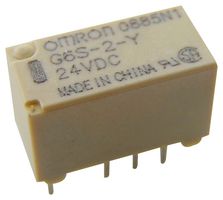OMRON ELECTRONIC COMPONENTS G6S-2Y  DC24 Signal Relay, 24 VDC, DPDT, 2 A, G6S Series, Through Hole, Non Latching