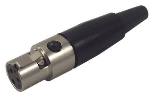 SWITCHCRAFT/CONXALL TA3FX XLR Connector, 3 Contacts, Jack, Cable Mount, Silver Plated Contacts, Metal Body, TA Tini Q-G