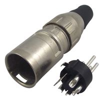 DELTRON COMPONENTS 701-0400 XLR Connector, 4 Contacts, Plug, Cable Mount, Silver Plated Contacts, Metal Body, 7000