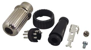 DELTRON COMPONENTS 592-0501 DIN Audio / Video Connector, Locking, 180°, 5 Contacts, Plug, Cable Mount, Screw