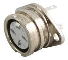DELTRON COMPONENTS 593-0300 DIN Audio / Video Connector, Locking, 3 Contacts, Jack, Panel Mount, Solder, Silver Plated Contacts