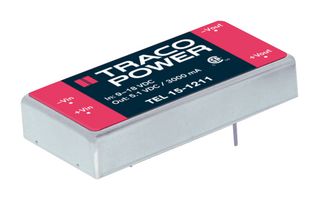 TRACO POWER TEL 15-1222 Isolated Through Hole DC/DC Converter, ITE, DIP, 2:1, 15 W, 2 Output, 12 V