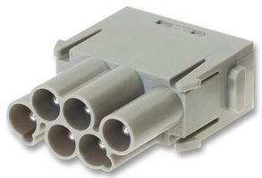 HARTING 09 14 006 3041 Heavy Duty Connector, Han-Modular E, Module, 6 Contacts, Plug, Crimp Pin - Contacts Not Supplied