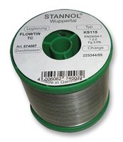 STANNOL 574019 Solder Wire, KS115, 0.5mm Diameter, 227°C, 500g