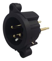 NEUTRIK NC3MAAV-0 XLR Connector, 3 Contacts, Plug, PCB Mount, Gold Plated Contacts, Plastic Body, AA