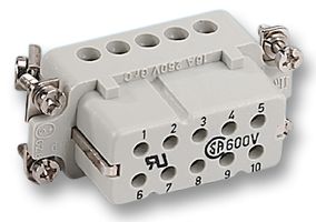 TE CONNECTIVITY - HTS 2-1103005-3 Heavy Duty Connector, Insert, 15 Contacts, 2, Receptacle, Crimp Socket - Contacts Not Supplied