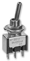NKK SWITCHES M2022SS1W01 Toggle Switch, On-Off, DPDT, Non Illuminated, M Series, Panel Mount, 6 A