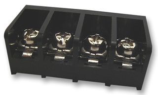 MULTICOMP PRO T44-BB11-04 Panel Mount Barrier Terminal Block, 1 Row, 4 Ways, 22 AWG, 14 AWG, 9.5 mm, 15 A