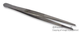 DURATOOL XTW8233 Tweezer, Round, Serrated, Straight, 145 mm, Steel Body, Steel Tip