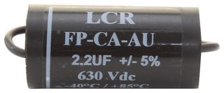 LCR COMPONENTS FP-CA-2.2-AU Power Film Capacitor, Metallized PP, Axial Leaded, 2.2 µF, ± 5%, Audio Systems, Through Hole