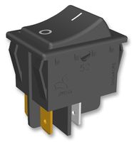 MULTICOMP MC37920-001-1101 Rocker Switch, Off-On, DPST, Non Illuminated, Panel Mount, Black, MC37