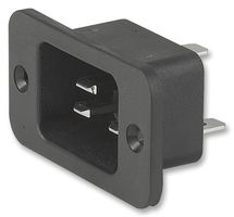 SCHURTER 4798.9200 IEC Power Connector, IEC C20 Inlet, 16 A, 250 VAC, Solder, Flange Mount, 4798
