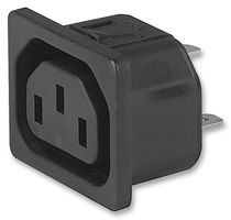 SCHURTER 6600.4325 IEC Power Connector, IEC C13 Outlet, 15 A, 250 VAC, Quick Connect, Snap-In