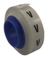 PANDUIT PMDR-V Wire Marker, Letter Tape, Pre Printed, V, PET (Polyester), Black, White