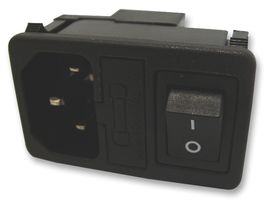 MULTICOMP PRO JR-101-1-FRSG-02 Un-Filtered IEC Power Entry Module, IEC C14, IEC C14, 10 A, 250 VAC, 2-Pole Switch, Single