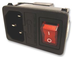 MULTICOMP PRO JR-101-1-FRSG-03 Un-Filtered IEC Power Entry Module, IEC C14, IEC C14, 10 A, 250 VAC, 2-Pole Switch, Single