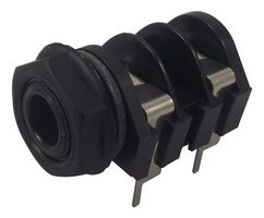 CLIFF ELECTRONIC COMPONENTS S2BNBPCA Phone Audio Connector, Switched, 2 Contacts, Socket, 6.35 mm, PCB Mount, Nylon (Polyamide) Body