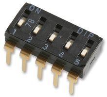 MULTICOMP PRO MCEIR-05 DIP / SIP Switch, 5 Circuits, Slide, Through Hole, SPST, 24 V, 25 mA