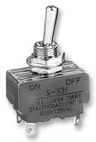 NKK SWITCHES S332 Toggle Switch, On-On, DPDT, Non Illuminated, S300 Series, Panel Mount, 25 A
