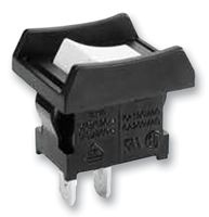 NKK SWITCHES JWS11BAA Rocker Switch, Off-On, SPST, Non Illuminated, Panel Mount, Black, JWS Series