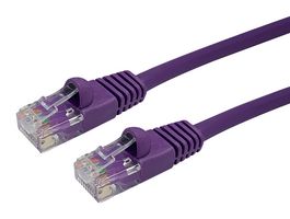 VIDEK 2965-0.5PR Ethernet Cable, Patch Lead, Cat5e, RJ45 Plug to RJ45 Plug, Purple, 500 mm