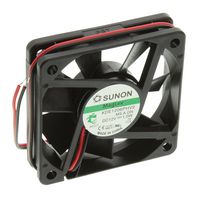 SUNON KDE1206PHV2.MS.A.GN DC Axial Fan, 12 V, Square, 60 mm, 15 mm, Vapo Bearing, 18 CFM