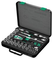 WERA 8100 SC 2 Ratchet Set, Metric, Zyklop Speed, 1/2" Drive, 37 Pieces, Robust Metal Case