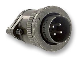 ITT CANNON MS3106R28-22PW Circular Connector, MIL-DTL-5015 Series, MS3106 Series, Straight Plug, 6 Contacts, Solder Pin