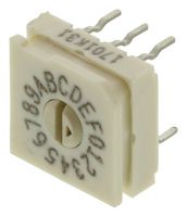GRAYHILL 94HAB16T Rotary Coded Switch, 94H Series, Through Hole, 16 Position, 30 VDC, Hexadecimal, 30 mA
