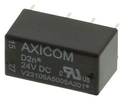 TE CONNECTIVITY - AXICOM V23105A5005A201 Signal Relay, 24 VDC, DPDT, 3 A, D2n/V23105 Series, Through Hole, Non Latching