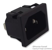 MULTICOMP 2139 IEC Power Connector, IEC C14 Inlet, 15 A, 250 VAC, Quick Connect, Snap-In, Flange Mount