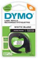 DYMO S0721510 Label Printer Tape, Letratag, Adhesive, Black on White, 4 m