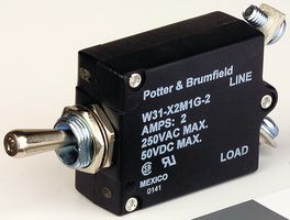 TE CONNECTIVITY - POTTER&BRUMFIELD W31-X2M1G-50 Thermal Circuit Breaker, W31, 50 A, 1 Pole, 50 V, 250 V, Panel