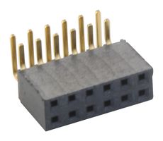 SAMTEC SSW-106-02-G-D-RA PCB Receptacle, Board-to-Board, 2.54 mm, 2 Rows, 12 Contacts, Through Hole Mount Right Angle, SSW