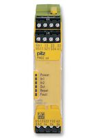 PILZ 750126 Safety Relay, 24 VDC, 3PST-NO, DIN Rail, 6 A, Screw