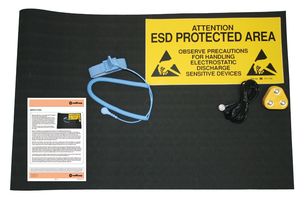 MULTICOMP PRO 069-0007 ESD Workstation Kit, ESD Mat, Earth Bonding Plug, Wrist Strap, 2x Leads, Instruction Leaflet