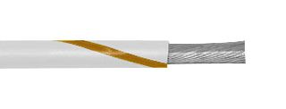 ALPHA WIRE 3051 WN001 Wire, PVC, White, Brown, 22 AWG, 7 x 30AWG, 305 m
