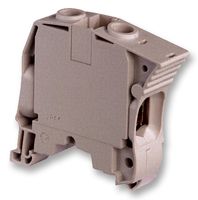 TE CONNECTIVITY - ENTRELEC 1SNK510010R0000 DIN Rail Mount Terminal Block, 2 Ways, 20 AWG, 4 AWG, 16 mm², Screw, 76 A