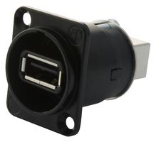 NEUTRIK NAUSB-W-B USB Adapter, Multimedia, USB Type A Receptacle, USB Type B Receptacle, USB 2.0, IP65, Brass