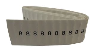 PRO POWER LHS12-4TW/8 Wire Marker, Pre Printed Heat Shrinkable Sleeve, 8, PO (Polyolefin), White, 5mm x 20mm, 12 mm