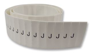PRO POWER LHS12-4TW/J Wire Marker, Pre Printed Heat Shrinkable Sleeve, J, PO (Polyolefin), White, 5mm x 20mm, 12 mm