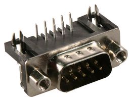 MULTICOMP PRO 5504F1-09P-02A-03 D Sub Connector, Right Angle, DB9, Standard, Plug, 5504, 9 Contacts, DE, Solder